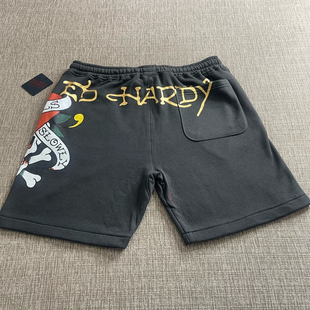 Ed Hardy Charcoal Shorts Love Kills Slowly